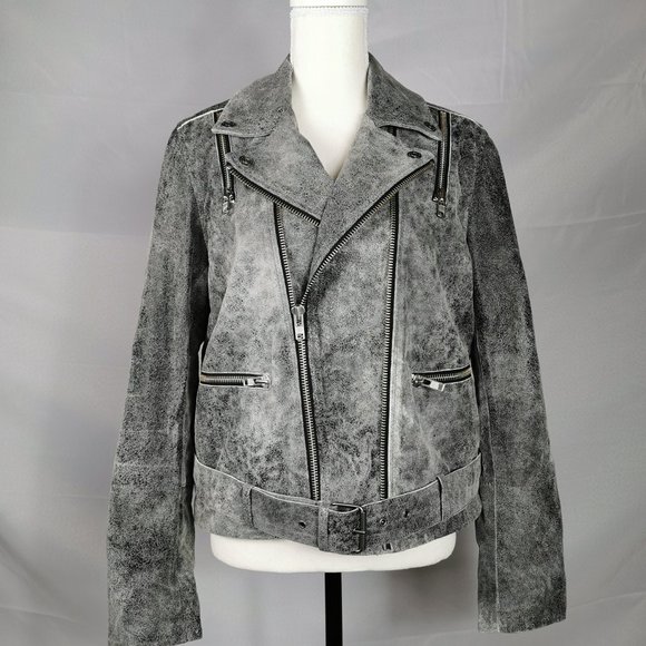 NWOT Free People Distressed Lamb Leather Jacket - Picture 1 of 9